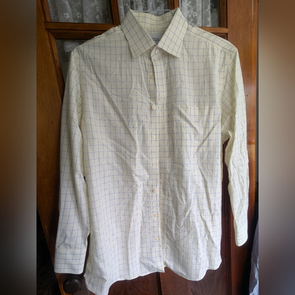 Charles Tyrwhitt Men's Blue Checkered Shirt - Picture 3 of 4